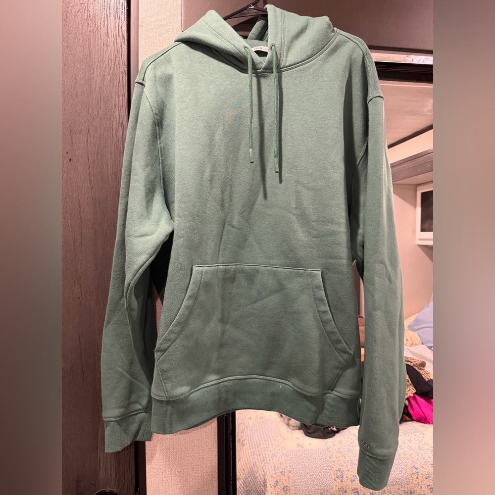 DSG Sage Green Pullover Hoodie - Minimal Drawstring Sweatshirt